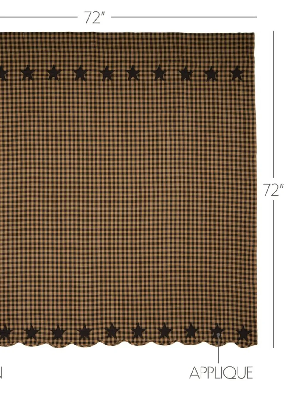 Primitive black star shower curtain 72